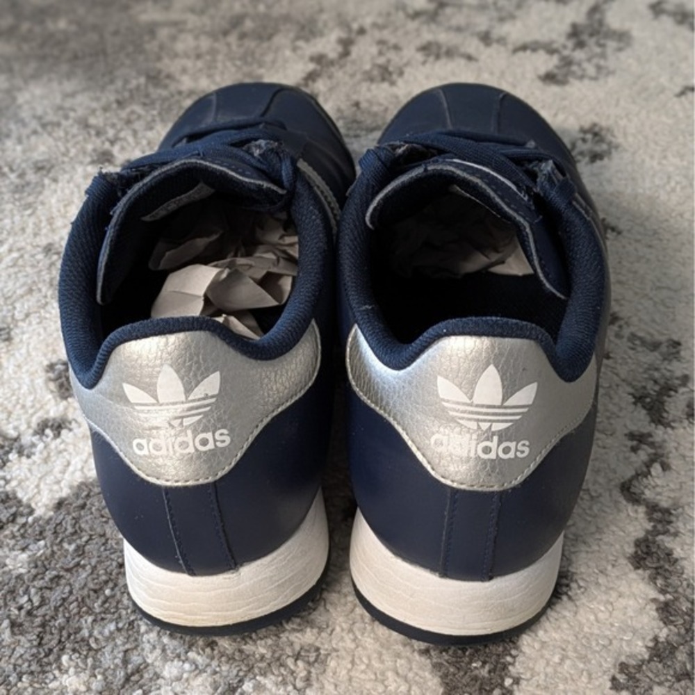 Adidas Samoa Navy Silver Men's Athletic Lifestyle Sneakers Shoes Size 9.5‎ - Picture 6 of 8